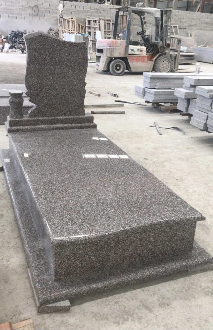 Red/Brown/Green/Grey/Black Color Granite Single/Double European Style Tombstone Memorial Gravestones