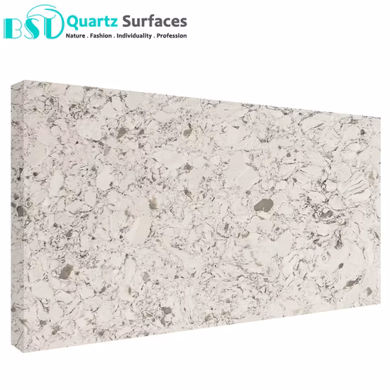 Дешевые сборные кварцевые островные столешницы с разноцветными прожилками