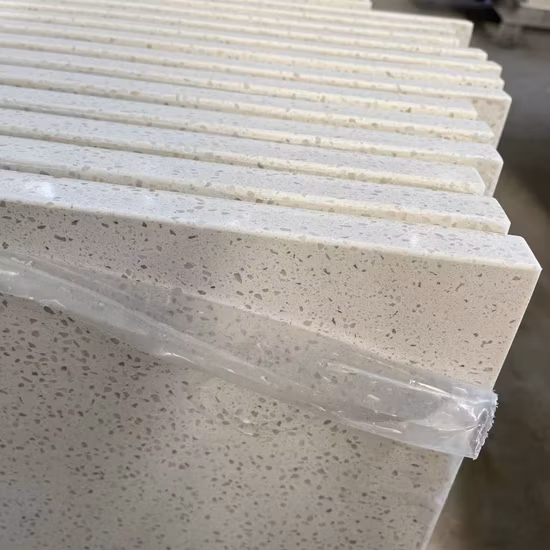 Новые продукты Кварцевая каменная плита для кухонного шкафа Столешница из белого искусственного мрамора с твердой поверхностью