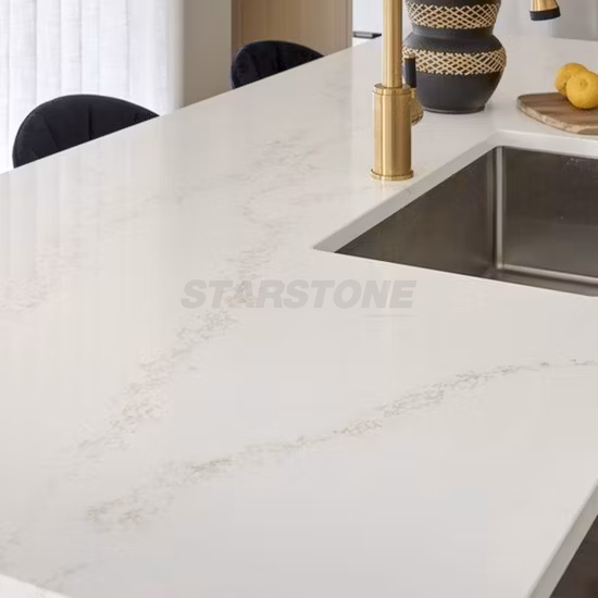 Натуральный камень с отделкой из каррарского белого искусственного кварцевого камня/твердой поверхности/гранита/мрамора для кухни и ванной комнаты